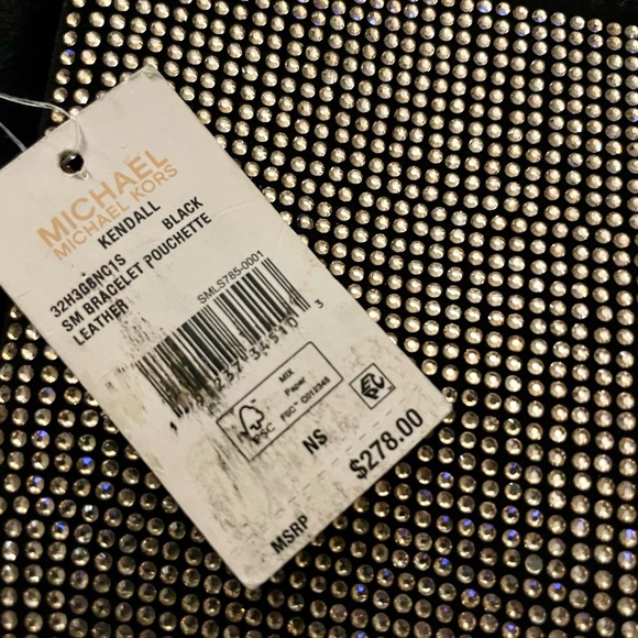 Michael Kors Kendall Sm bracelet pouchette leather gold NWTs black rhinestones - Picture 9 of 9